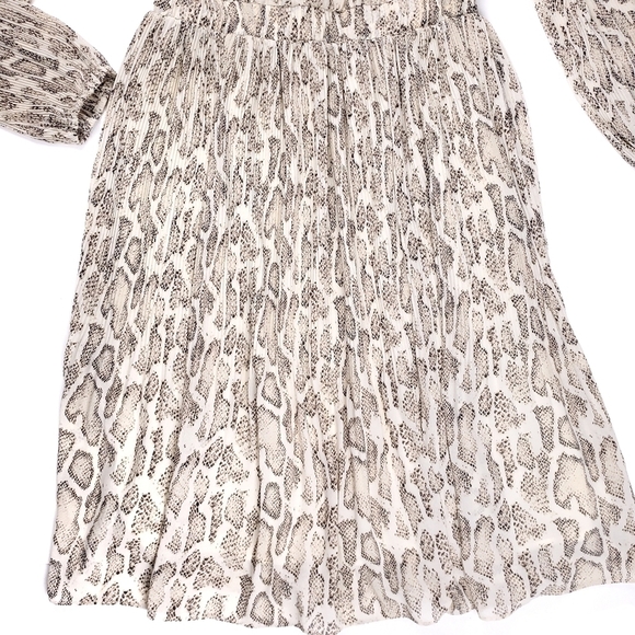 Anthropologie Current Air Snakeskin Print Sheer Lined Dress Size Small - Picture 5 of 15